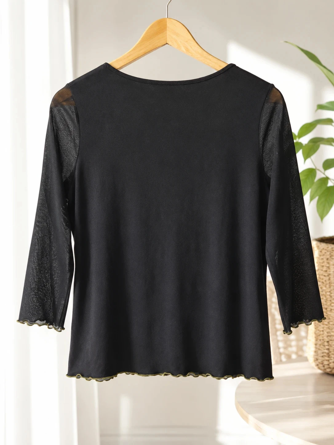 Haut Patrice Bréal noir imprimé – T. 42/44 XL – Manches 3/4 – Très bon état – photo 2
